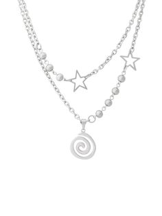 PRICES MAY VARY. Y2K GRUNGE EMO LAYERED SPIRAL STAR NECKLACE: Stars represent guidance and dreams. Spirals, denoting continuous growth and evolution, harmoniously intertwine with stars, symbolizing a journey towards self-discovery and enlightenment. With their stunning design and high-quality materials, this necklace is perfect for both everyday wear and special events MATERIALS: Meticulously crafted from high-quality titanium steel SIZE & LENGTH: The Silver Star Pendant measures 0.67 inches in Emo Necklace, Y2k Necklaces, Necklace Grunge, Necklaces Star, Grunge Necklace, Christmas Jewelry Gift, Spiral Jewelry, Necklace Y2k, Y2k Necklace