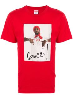 Supplied by a premier sneaker marketplace dealing with unworn, already sold out, in demand rarities. Each product is rigorously inspected by experienced experts guaranteeing authenticity. Red cotton Gucci Mane T-shirt from supreme featuring a crew neck, short sleeves, a relaxed fit, a straight hem and a chest print. Supreme Clothing, Bandana Dress, Gucci Shirt, Coordinating Outfits, Gucci Mane, Manado, T Shirt Vest, Star Fashion, Photo Printing