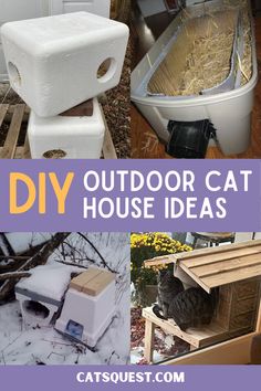 Get inspired with these DIY outdoor cat shelter ideas! From summer to winter, strays are in need of a good rest. Start today with this list of cheap and easy to make outdoor cat shelter ideas! Outdoor Cat House Plans, Outdoor Cat House Diy, Outside Cat Shelter, Diy Outdoor Cat House, Cat House Ideas, Cat Shelters For Winter, Insulated Cat House, Outside Cat House, Heated Cat House