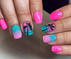 Cruise Nails, Beach Nail Designs, Tropical Nails, Summer Toe Nails, Nail Art Ombre, Pretty Nail Art Designs, Vacation Nails, Pretty Nail Art, Beautiful Nail Designs