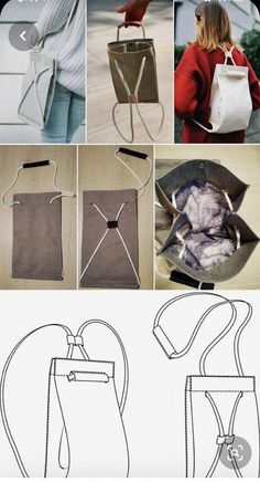 the instructions for how to make an origami purse with string and leather straps