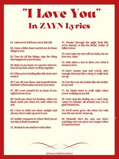 i love you in zan - lyries poster with the words on it