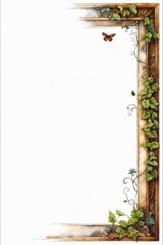 an ornate frame with vines and butterflies on it