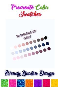 an advertisement with the words,'50 shades of grey'in different colors and sizes