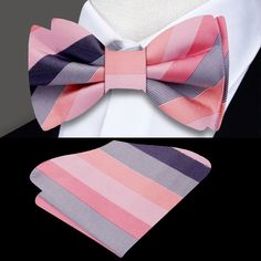 Elevate Your Style with Our Pastel Blue Striped Silk Bow Tie Looking for a charming accessory to add to your wardrobe? Our shades of pastel blue striped silk bow tie is the perfect choice! Available as a self-tie or pre-tied option, this bow tie fits neck sizes from 14" to 22" inches and comes with a matching pocket square for a coordinated look. Styling Suggestions: Dress Shirts and Suits Dress Shirts: Crisp White Dress Shirt: Create a classic and polished ensemble that lets the pastel blue str Navy Suit Lilac Tie, Grey Suit Pink Bow Tie, Shades Of Pastel Blue, Lavender Bowtie Groomsmen, Purple Bow Tie For Party, Shades Of Pastel, Light Grey Dress, Grey Shirt Dress, Purple Bow Tie