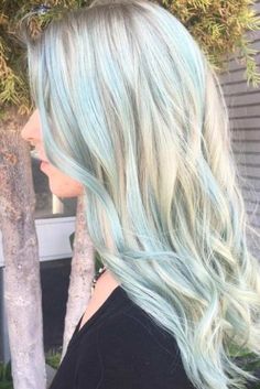 Blue Blonde Hair, Midnight Blue Hair, Pastel Blue Hair, Ocean Hair, Unicorn Hair Color, Dyed Hair Blue, Blue Ombre Hair, Cortes De Cabello, Silver Hair Color