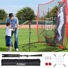 ad eBay - 7'x7' Baseball Softball Hitting Pitching Practice Net w/Batting Tee+Strike Zone - Buy Now, click the link (eBay)