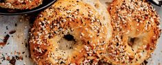 bagels with sesame seeds and poppy seed sprinkles