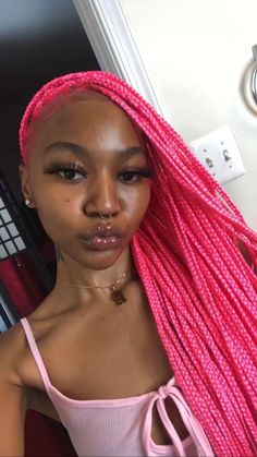 Pink Braids, Dyed Hair Inspiration, Braids Hairstyles Pictures, Cute Box Braids Hairstyles, Protective Hairstyles Braids, Pretty Braided Hairstyles, Pretty Hair Color, Girls Hairstyles Braids, Dope Hairstyles