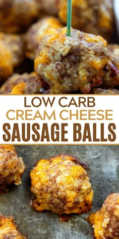 low carb cream cheese sausage balls are an easy appetizer for any occasion