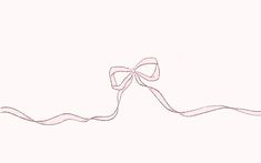 a drawing of a pink ribbon with a bow on it's end, in front of a white background