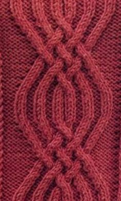 a red knitted sweater with an intricate design