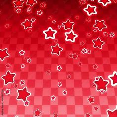 red and white stars on a checkered background