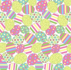 an image of colorful easter eggs in the shape of hearts on a white background with polka dots