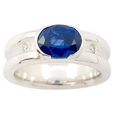 Blue Sapphire 2.49 carats with Diamond 0.05 carat Ring set in Platinum 950 Settings Width: 1.0 cm Length: 0.7 cm Ring Size: 58 Total Weight: 24.13 grams "We first opened doors in 1980 when it was then situated in the vicinity of the Victory Monument; a small and modest storefront with a couple of counters. From its humble beginnings to where it stands today, our company has proven its abilities as a jeweler. Since the beginning, we have been supplying fine quality pieces to dealers, wholesalers Classic Sapphire Gemstones With Brilliant Cut, Classic Sapphire Ring In 14k White Gold, Timeless Oval Sapphire Ring Vvs Clarity, Timeless Oval Sapphire Ring With Vvs Clarity, Classic Sapphire Gemstones For Anniversary, Modern Round Sapphire Ring For Formal Occasions, Modern Sapphire Ring For Formal Occasions, Timeless Polished Sapphire Ring, Classic Sapphire Signet Ring With Polished Finish