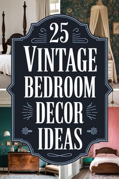 25 vintage bedroom decor ideas with diverse styles and color schemes. Classic Chest Of Drawers, Vintage Bedroom Decor Ideas, Classic Bookshelves, Art Deco Accents, Vintage Bedroom Decor