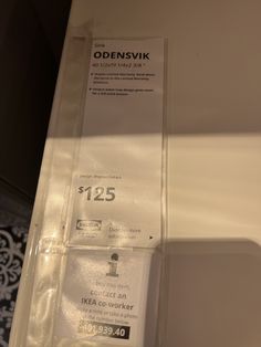 an item is in the package on the shelf next to it's packaging label