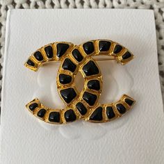 Brought From Rodeo Dr Beverly Hills Chanel Boutique New Condition Luxury Black Brooch Jewelry, Luxury Black Jewelry Brooch, Luxury Black Jewelry With Brooch, Luxury Black Brooches For Formal Occasions, Luxury Black Brooch For Evening, Chic Black Brooch For Gift, Chic Black Brooch As A Gift, Chic Black Brooches For Gifts, Chanel Pins