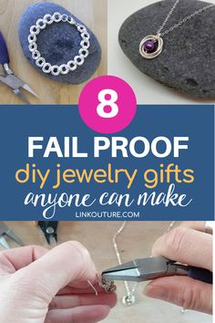 the instructions for how to make jewelry gifts with wire and beads are shown in this collage