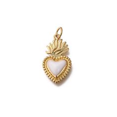 Gold charm of a heart with flames. Ideal and beautiful for your charm necklace or charm bracelet.




 Size: approx. 23 mm




 Material: 14k gold plated with e-coating

 The price is per piece