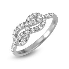 a white gold ring with diamonds on it