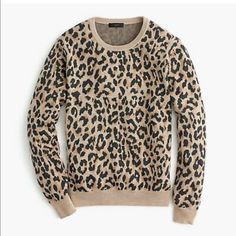 Brand New. Never Worn. It’s A Size Xxs. But I’m A Small And It Fits Perfectly. I Suppose It’s Just Subjective On How You Like It To Look. Smoke And Pet Free Home. Pattern Meaning, Cheetah Pattern, Leopard Sweater, Blue Leopard, Jcrew Sweater, Crew Clothing, Looks Black, Leopard Print Top, Jacquard Knit