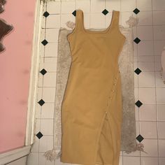 Brand New Worn Once This Side Slit Dress From Amazon Is Cute To Dress Up Or Down. Size Medium. Fits Us 6/8. Dress From Amazon, Tan Dress, Amazon Dresses, Tan Dresses, Colorful Dresses, Dress Up, Size Medium, Brand New, Womens Dresses