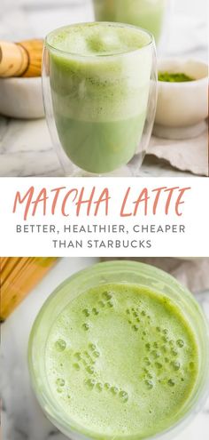 matcha latte is an easy and delicious drink that's ready to be eaten