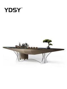 an image of a table with plants on it and the words ydsy above it