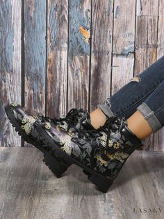 Lasaky - Low Heel Short Boots with Low Shaft and Stylish Straps - Fashionable Boot Celana Kargo, Black Bee, Yellow Bee, Legging Jeans, 가을 패션, Thick Heels, Boots Women, Short Boots, British Indian