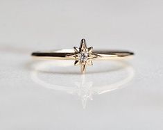 North Star Ring, Simple Diamond Ring, Simple Diamonds, Morganite Engagement Ring, Rose Engagement Ring, Star Jewelry, Star Ring, North Star