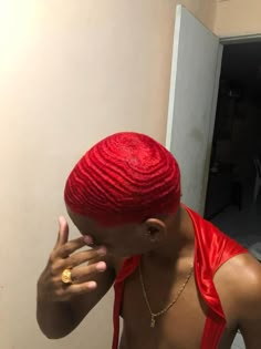 Red Waves Hair Black Men, 360 Waves Hair, Black Boy Hairstyles, Bleached Hair Men, Waves Hairstyle Men, Shaved Hair Women