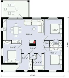 the floor plan for a two bedroom apartment with an attached bathroom and separate living room