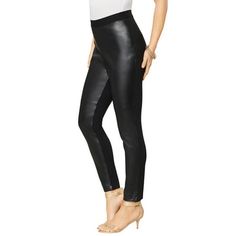 Roaman's Women's Plus Size Faux-Leather Legging Vegan Leather Stretch Pants.Faux leather-look front with smooth ponte back. Flat waistband, tapered leg. Stitching detail at front28" inseamRayon/nylon/spandexMachine washImported. About the brand: Roamans is known for our fashionable plus size clothing. Weve made it our goal to provide clothing for plus size women that doesnt scream plus size but matches the fun styles of current fashion trends instead. Roaman's creates women's plus fashion that i Embroidered Leggings, Leather Legging, Casual Pants Style, Current Fashion, Plus Size Leggings, Plus Size Pants, Ladies Of London, Current Fashion Trends, Faux Leather Leggings