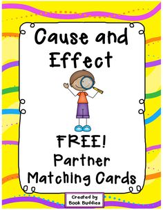 a poster with the words cause and effect free partner matching cards in front of it