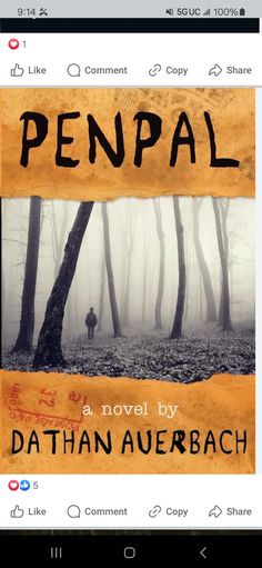 a book cover with an image of a person in the woods