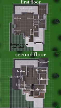 the first floor and second floor are shown