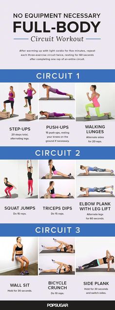 the full body circuit workout is shown in this image, with instructions to do it