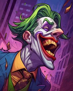 the joker from batman comics with his green hair