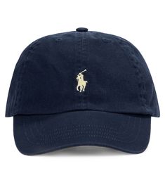 This navy baseball cap from Polo Ralph Lauren Kids is a timeless addition to your little one's warm-weather accessories rotation. Made from cotton twill, it's cut to a traditional paneled silhouette with a curved brim and accented with the label's polo player motif on the front. | Polo Ralph Lauren Kids Logo cotton cap Navy Six-panel Hat With Embroidered Logo, Navy Embroidered Logo Six-panel Hat, Navy Hat With Embroidered Logo And Curved Visor, Navy Baseball Cap With Embroidered Logo And Curved Brim, Classic Cotton Baseball Cap With Visor, Classic Cotton Six-panel Baseball Cap, Classic Cotton Visor Baseball Cap, Navy Dad Hat With Embroidered Logo, Classic Cotton Baseball Cap