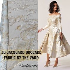 Dark Ivory 3d Jacquard  fabric with gold flowers Texture Jacquard fabric Lurex jacquard  Floral jacquard fabric By the yard Luxury Floral fabric  Effect: 3D Floral  Color dark ivory (cream) - champagne with golden flowers  Video for this fabric here: https://www.instagram.com/p/B8qpZ29FAG-/?igshid=1q5nginnlw1zt Width: 150.00 cm  - 59'' Weight: 180 g / m2 Length 1 meters Jacquard - beautiful, textured, patterned, luxurious, expensive fabric. It turns out by a complex and simple weaving. Its produ Simple Weaving, Flowers Texture, Wedding Corset, Bolero Wedding, Flower Texture, Formal Dresses For Weddings, Organza Fabric, Floral Jacquard, Buy Fabric