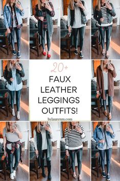 Leather Leggings Outfit Fall, Black Leather Leggings Outfit, Leather Leggings Outfits, Casual Leggings Outfit, Lederhosen Outfit, Faux Leather Leggings Outfit, Outfits Leggins, Leggings Outfit Winter, Leggings Outfit Fall