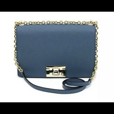 Woman Bag Furla Mimi' S Style: Can Use Either Crossbody Or Shoulder Material: Leather Color: Piombo Blue 1007405. Condition Is New With Tags. Come With Dust Bag & Care Instruction Hardware: Silver Color Dimensions: 8 X 5.5 X 3 Inches Strap Drop: 25 Inches Furla Bags, Woman Bag, Michael Kors Jet Set, Blue Leather, Leather Crossbody, Silver Color, Gray Color, Dust Bag, Michael Kors