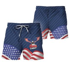 Coors Light American Eagle Swim Trunks, Coors Light swim trunks, Coors Light beach shorts, men's Coors Light swim trunks, Coors Light shorts, swim shorts, men's summer shorts, men's swim trunks, beer summer shorts, board shorts, beach shorts, beach shorts brand beer, fourth of july shorts, independence day shorts Short Swim Trunks For Summer Sports Events, Summer Short Swim Trunks For Sports, Blue Swimwear For Summer Sports Events, Beach Shorts With Flag Print, Casual Beach Shorts With Flag Print, Summer Sports Bottoms With Built-in Shorts, Summer Sports Shorts, Blue Shorts For Summer Sports Events, Summer Vacation Flag Print Bottoms