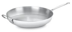 an aluminum frying pan on a white background