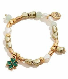 New bracelet. Alex and Ani. Stretch. Four leaf clover beaded charm stretch bracelet. No box.  No returns. Casual Gold Beaded Charm Bracelet, Elegant Green Beaded Charm Bracelet, Casual Gold Jewelry With Large Beads, New Bracelet, Four Leaves, Four Leaf, Alex And Ani, Leaf Clover, Four Leaf Clover