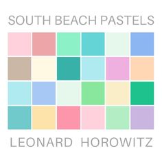 the logo for south beach pastels, featuring squares in different colors and text that reads'lemonard horowitzz '