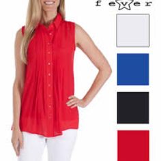 Fever Womens Sleeveless Blouse With Matching Detachable Camisole New With Tags Size Small Versatile Red Tops For Summer, Versatile Red Top For Summer, Versatile Red Summer Top, Red Sleeveless Blouse For Work, White Tunic Shirt, Tie Dye Blouse, Fashion Blouses, Layered Tunic, Shirt Tunic Top