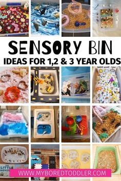 Sensory bin ideas for 1,2 and 3 year olds to do at home - fun sensory bins that toddlers and preschoolers will love #myboredtoddler #sensorybin #sensorybins Sensory Bins For Toddlers, Farm Sensory Bin, Homemade Moon Sand, Sensory Bin Ideas, Toddler Sensory Bins, Easy Toddler Crafts, Sensory Activities Toddlers, Fun Activities For Toddlers, Toddler Sensory