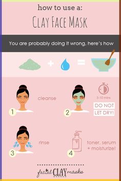 Do you apply a thick or thin layer of your favorite clay or mud mask? Should you apply with your fingers or face mask brush? We answer those questions   more. Skin Infographic, Skin Education, Face Mask Brush, Tumeric Face Mask, Clay Face Mask, Clay Face, Home Remedies For Hair, Clay Faces, Face Facial